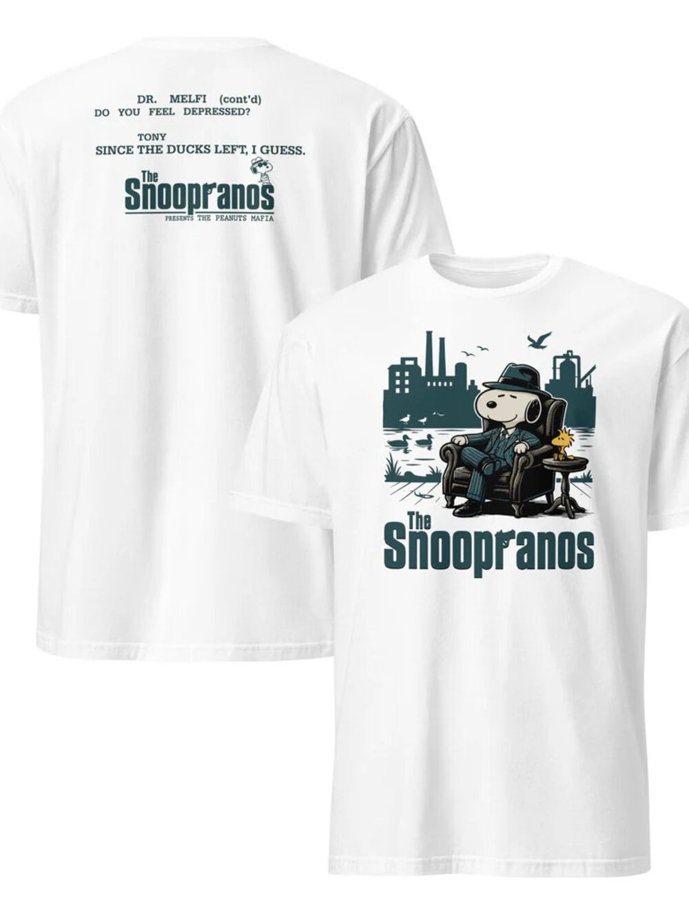 The Snoopranos Peanuts Mafia Parody Shirt Sopranos Mashup Tee